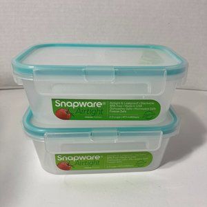2 Snapware Airtight 2 Cup Containers w Lids NWT